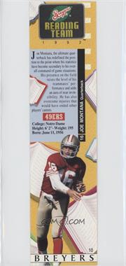 1992 Breyers The Reading Team Bookmarks - [Base] #10 - Joe Montana