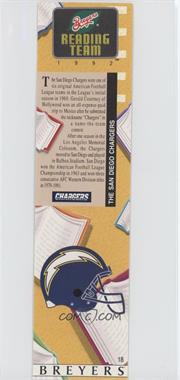 1992 Breyers The Reading Team Bookmarks - [Base] #18 - San Diego Chargers