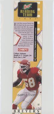 1992 Breyers The Reading Team Bookmarks - [Base] #32 - Derrick Thomas