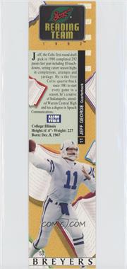 1992 Breyers The Reading Team Bookmarks - [Base] #53 - Jeff George