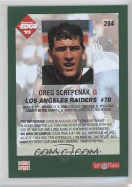 1992 Collector's Edge - [Base] - Blank Front #204 - Greg Scales