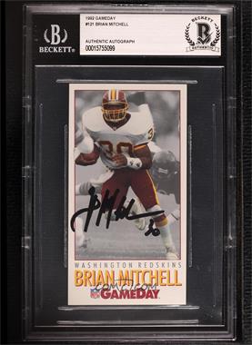 1992 GameDay - [Base] #121 - Brian Mitchell [BAS BGS Authentic]
