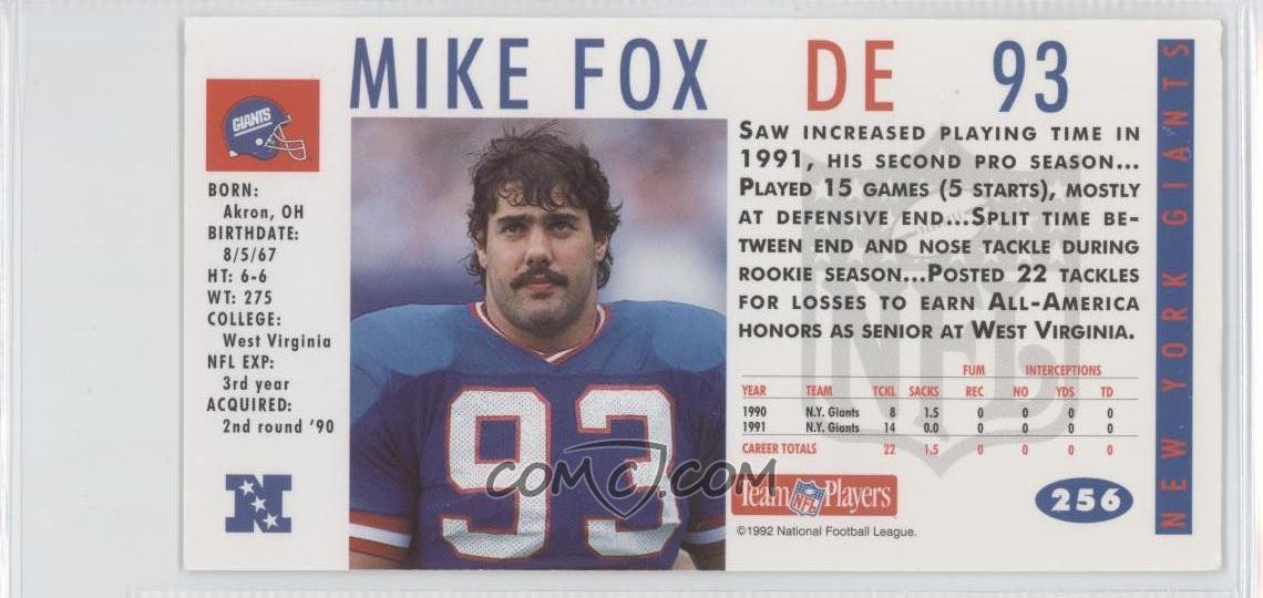 1992 gameday base 256 mike fox comc card marketplace