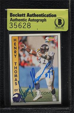 1992 Pacific - [Base] #184 - Henry Thomas [BAS Beckett Auth Sticker]