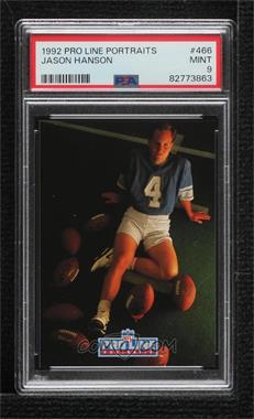 1992 Pro Line Portraits - [Base] #466 - Jason Hanson [PSA 9 MINT]