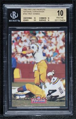 1992 Pro Line Profiles - [Base] - National Convention #_TRAI.3 - Troy Aikman (3 of 9) [BGS 10 PRISTINE]