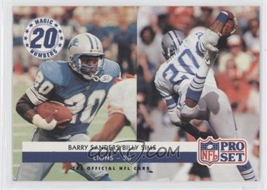 1992 Pro Set - [Base] #349 - Magic Numbers - Barry Sanders/Billy Sims