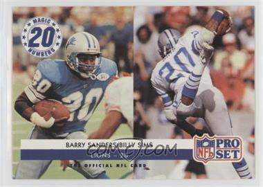1992 Pro Set - [Base] #349 - Magic Numbers - Barry Sanders/Billy Sims