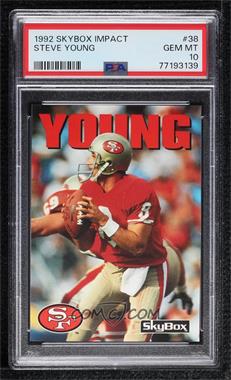 1992 Skybox Impact - [Base] #38 - Steve Young [PSA 10 GEM MT]