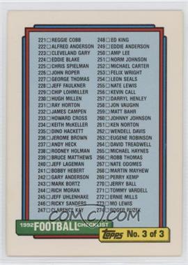 1992 Topps - [Base] #316 - Checklist