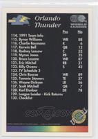 Checklist - Orlando Thunder