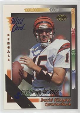 1992 Wild Card - [Base] - 5 Stripe #364 - David Klingler