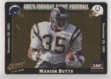 1993 Action Packed Monday Night Football - 24 Kt. Gold #6G - Marion Butts