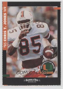 1993 Bumble Bee Miami Hurricanes - [Base] #85 - Chris T. Jones