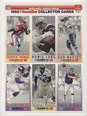 1993 Fleer McDonald's NFL GameDay - Sheets #MCDB-2AS - Derrick Thomas, Howie Long, Dan Marino, Chris Doleman, Vaughan Johnson, Phil Simms [Noted]