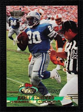 1993 Topps Stadium Club - [Base] - Members Only #496 - Members Choice - Barry Sanders [COMC RCR Gem Mint]