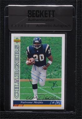1993 Upper Deck - [Base] #479 - Natrone Means [BAS Seal of Authenticity]