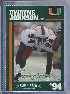 1994 Bumble Bee Miami Hurricanes - [Base] #94 - Dwayne Johnson