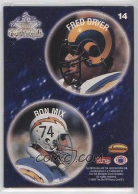 1994 Ted Williams Card Company Roger Staubach's NFL Football - POG Cards #14 - Fred Dryer, Ron Mix