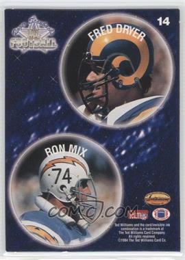 1994 Ted Williams Card Company Roger Staubach's NFL Football - POG Cards #14 - Fred Dryer, Ron Mix