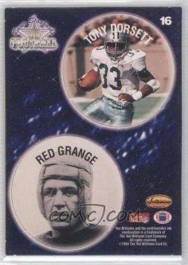 1994 Ted Williams Card Company Roger Staubach's NFL Football - POG Cards #16 - Tony Dorsett, Red Grange