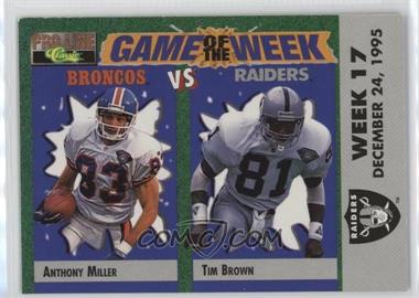 1995 Classic Pro Line - Game of the Week Home Redemptions - Gold Foil Score #H-21 - Anthony Miller, Tim Brown