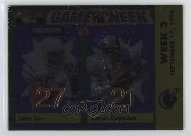 1995 Classic Pro Line - Game of the Week Visitor Prizes - Foil #V-09 - Junior Seau, Randall Cunningham [EX to NM]