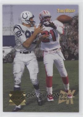 1995 Collector's Edge - Time Warp - 22K Gold #18 - Raymond Berry, Deion Sanders (Posed Shot of Both Trying to Catch Ball) [EX to NM]