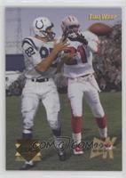 Raymond Berry, Deion Sanders (Posed Shot of Both Trying to Catch Ball)