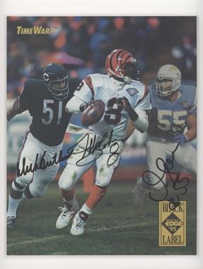 1995 Collector's Edge Black Label - Timewarp - Giant Authentic Signatures #GTW1 - Dick Butkus, Jeff Blake, Junior Seau