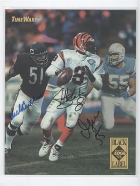 1995 Collector's Edge Black Label - Timewarp - Giant Authentic Signatures #GTW1 - Dick Butkus, Jeff Blake, Junior Seau