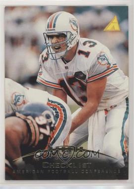 1995 Pinnacle - [Base] #244 - Checklist - Dan Marino