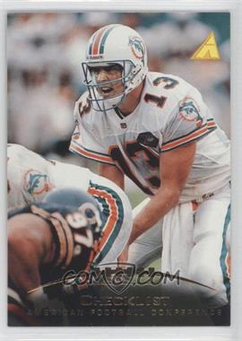 1995 Pinnacle - [Base] #244 - Checklist - Dan Marino