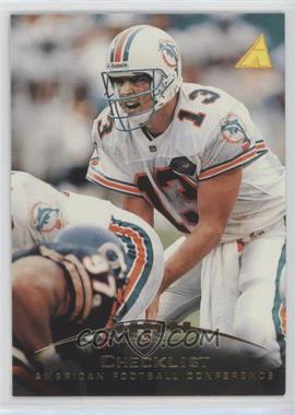 1995 Pinnacle - [Base] #244 - Checklist - Dan Marino