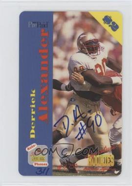 1995 Signature Rookies Auto-Phonex - $2 Phone Cards - Autographs #5 - Derrick Alexander /3750 [EX to NM]