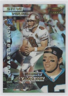 1996 Bowman's Best - Mirror Image - Atomic Refractor #1 - Steve Young, Kerry Collins, Dan Marino, Mark Brunell