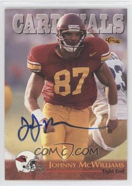 1996 Classic NFL Rookies - [Base] - Autographs #58 - Johnny McWilliams