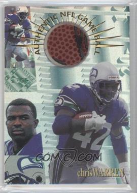 1996 Collector's Edge Advantage - Authentic Game Ball #G28 - Chris Warren