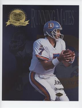 1996 Collector's Edge President's Reserve - Running Mates - Jumbo Missing Serial Number #RM3 - John Elway, Terrell Davis