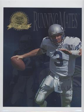 1996 Collector's Edge President's Reserve - Running Mates - Jumbo Silver #RM12 - Rick Mirer, Chris Warren /2000