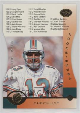 1996 Leaf - [Base] - Press Proof Die-Cut #189 - Checklist (Dan Marino) /2000