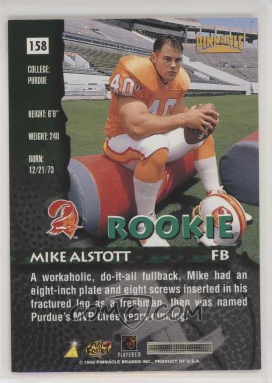 1996 Pinnacle Base 158 Mike Alstott