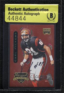 1996 Playoff Contenders Leather - [Base] #17 - Carl Pickens [BAS Authentic]