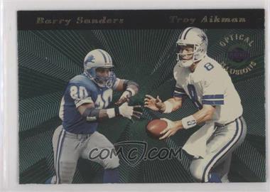 1996 Playoff Illusions - Optical Illusions #2 - Barry Sanders, Troy Aikman