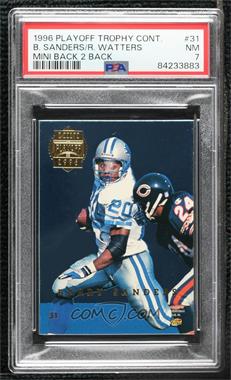 1996 Playoff Trophy Contenders - Mini Back-to-Backs #31 - Barry Sanders, Ricky Watters [PSA 7 NM]
