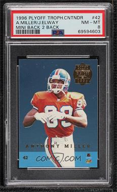 1996 Playoff Trophy Contenders - Mini Back-to-Backs #42 - John Elway, Anthony Miller [PSA 8 NM‑MT]