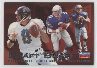 1996 Skybox Impact Rookies - Draft Board #7 - Mark Brunell, Rick Mirer, Drew Bledsoe