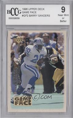 1996 Upper Deck - Game Face #GF2 - Barry Sanders [BCCG 9 Near Mint or Better]