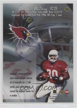 1997 Collector's Edge Extreme - Game Gear Quads - Blank Front Proofs #14 - Leeland McElroy