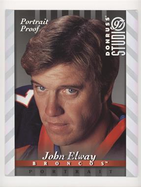 1997 Donruss Studio - [Base] - 8 x 10 Silver Portrait Proof #8 - John Elway [Noted]